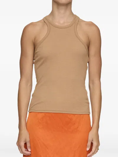 A.l.c Dean Racerback Rib Knit Tank In Brown