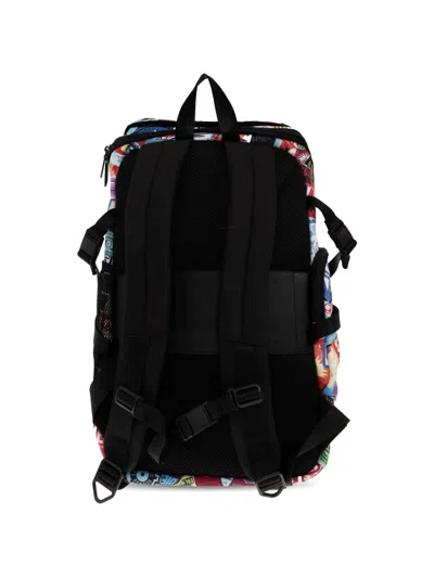 Diesel Logo-patch Drawstring Backpack In Red