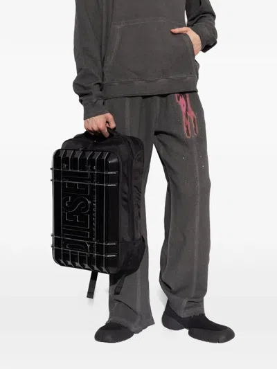 Diesel Embossed Logo Backpack In Black