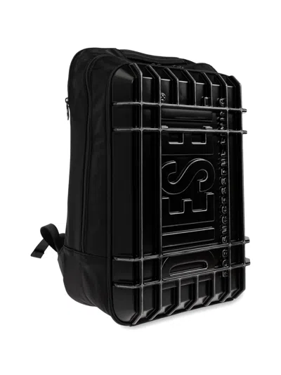 Diesel Embossed Logo Backpack In Black