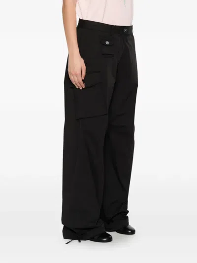Ganni Drawstring Cargo Pants In Black