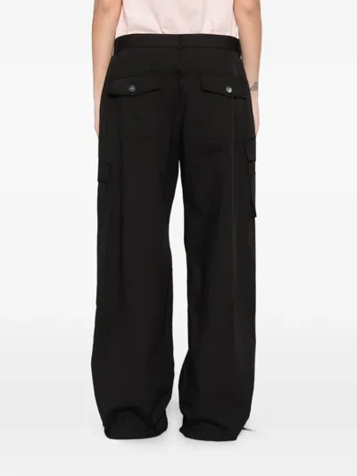 Ganni Drawstring Cargo Pants In Black