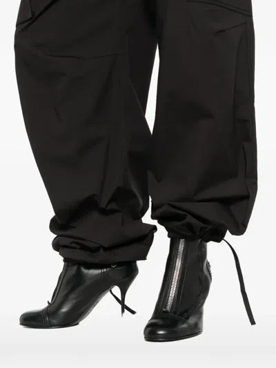 Ganni Drawstring Cargo Pants In Black