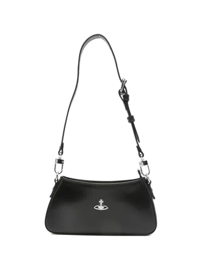 Vivienne Westwood Tasha Shoulder Phone Bag Faux Leather Black-3d-orb
