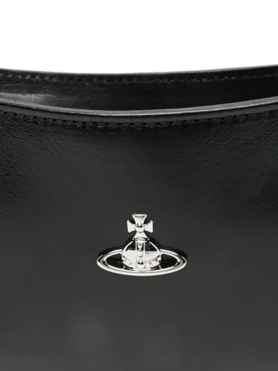 Vivienne Westwood Tasha Shoulder Phone Bag Faux Leather Black-3d-orb