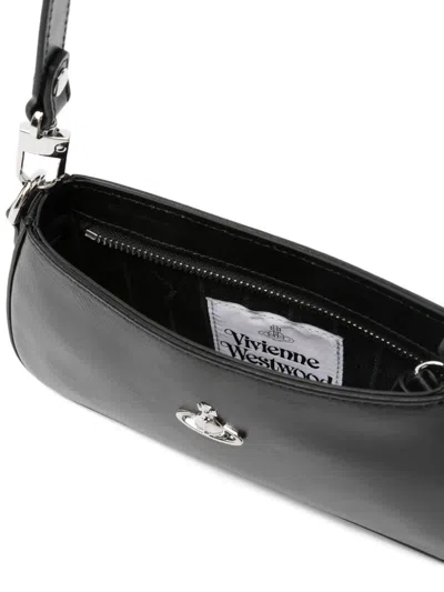 Vivienne Westwood Tasha Shoulder Phone Bag Faux Leather Black-3d-orb