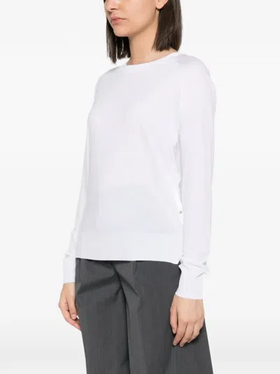 Herno Press-stud Raglan-sleeve Sweater In White