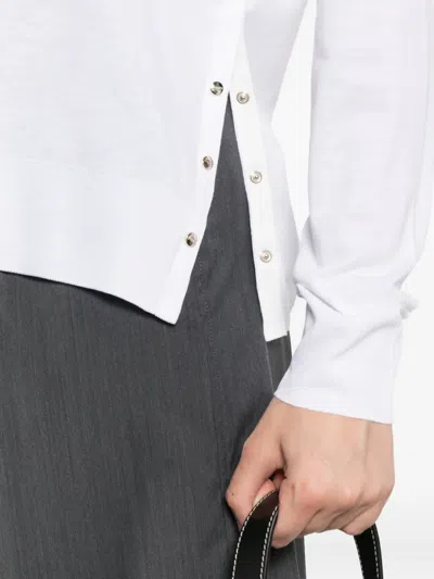 Herno Press-stud Raglan-sleeve Sweater In White