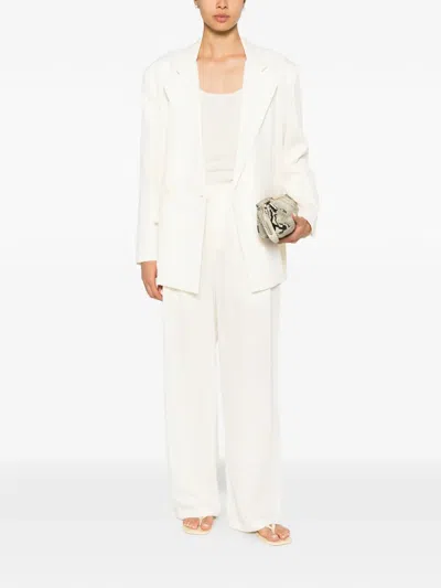 Eleh Double-breasted Blazer In White