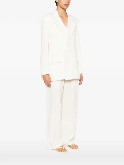 Eleh Double-breasted Blazer In White