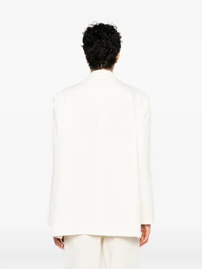 Eleh Double-breasted Blazer In White
