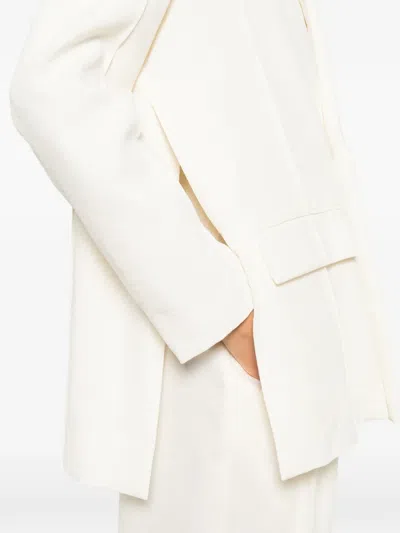Eleh Double-breasted Blazer In White