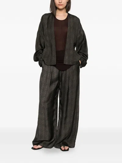 Uma Wang Klarke Geometric-pattern Jacket In Black