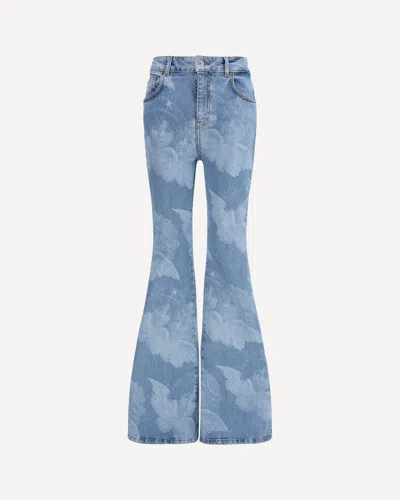 Fiorucci Flare Skinny Angel-print Jeans In Blue