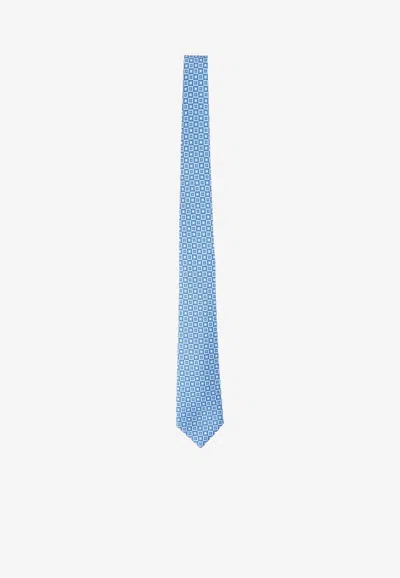 Kiton Slim Tie Geometric Pattern Refined Design In Brown