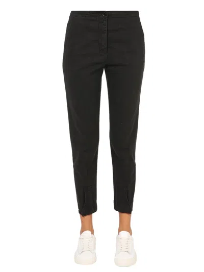 Aspesi Frank Straight Leg Cropped Pants In Black