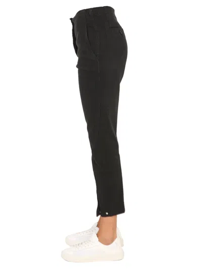 Aspesi Frank Straight Leg Cropped Pants In Black