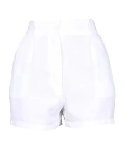 Aspesi Wide-leg Shorts With Front Button Closure In White