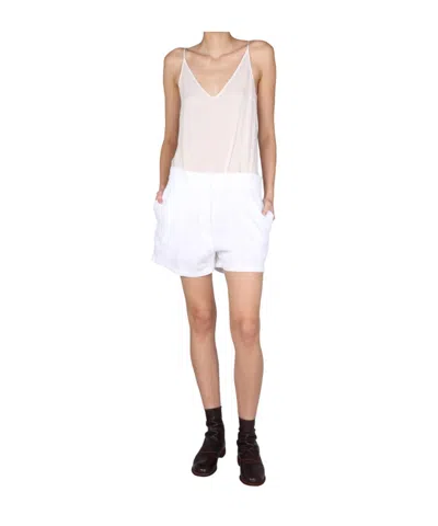 Aspesi Wide-leg Shorts With Front Button Closure In White