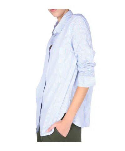 Aspesi Striped Pattern Buttoned Shirt In Blue