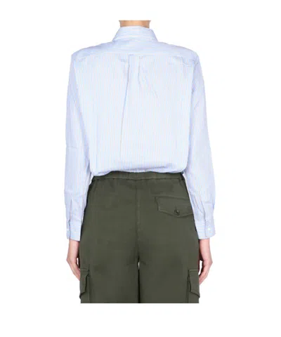 Aspesi Striped Pattern Buttoned Shirt In Blue
