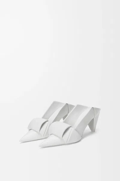 Loewe Leather Origami Mules Pointed Toe Sculptural Heel In White