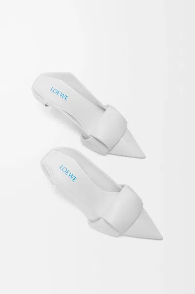 Loewe Leather Origami Mules Pointed Toe Sculptural Heel In White