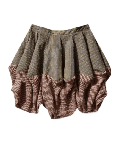 Kiko Kostadinov Stripe-pattern Bubble-hem Mini Skirt In Nude