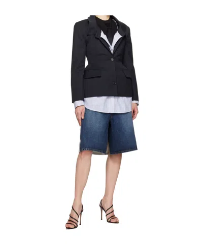 Pushbutton Patchwork Skirt Pants In Purple