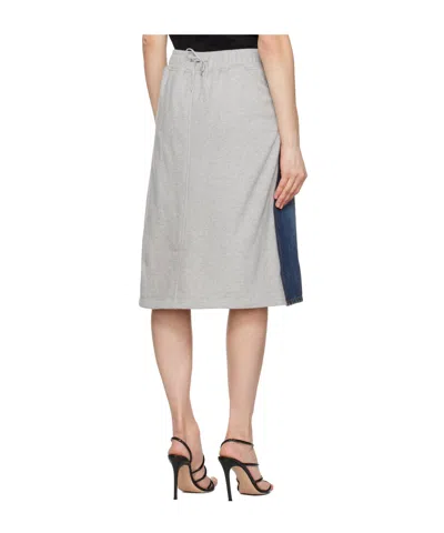 Pushbutton Patchwork Skirt Pants In Purple