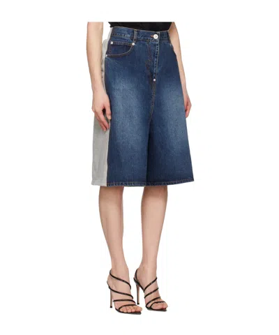 Pushbutton Patchwork Skirt Pants In Purple