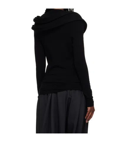 Junya Watanabe Stretch Jersey Drape T-shirt In Black