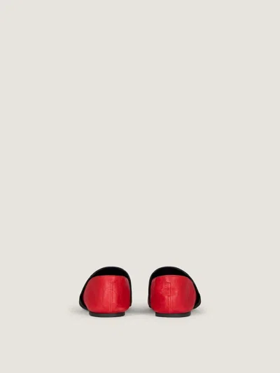Givenchy Sliced Square Ballerinas In Textured-effect Leather In Red
