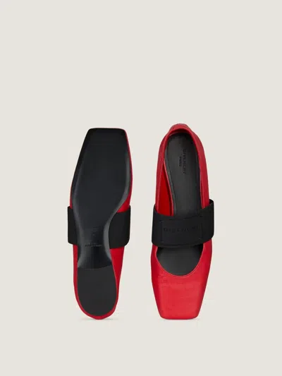 Givenchy Sliced Square Ballerinas In Textured-effect Leather In Red