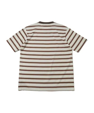 Auralee Embroidered Cotton Crew Neck Striped T Shirt In Multi