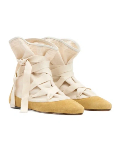 Isabel Marant Beige Solid Letiz Boots In White