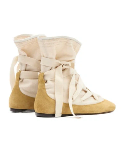 Isabel Marant Beige Solid Letiz Boots In White