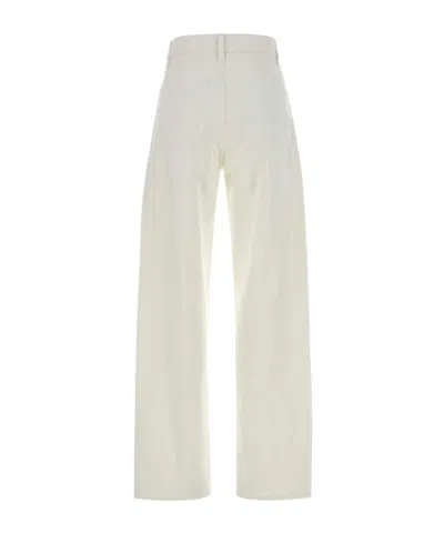 Jil Sander Belt Loop Jeans In White