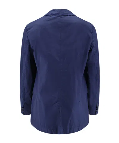 Aspesi Single-breasted Long-sleeved Suit Jacket In Blue