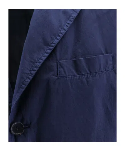 Aspesi Single-breasted Long-sleeved Suit Jacket In Blue
