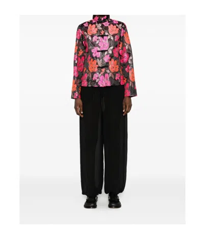 Comme Des Garçons Floral-pattern Jacket In Multi