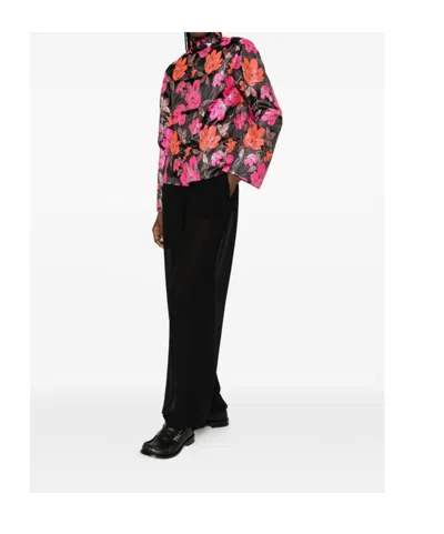 Comme Des Garçons Floral-pattern Jacket In Multi
