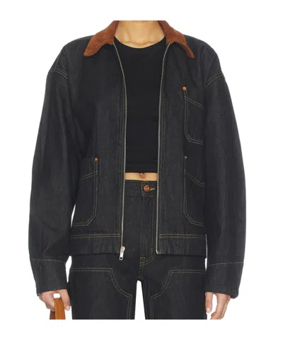 Slvrlake Casey Square Worker Jacket Empty Sky In Black