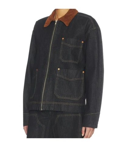 Slvrlake Casey Square Worker Jacket Empty Sky In Black