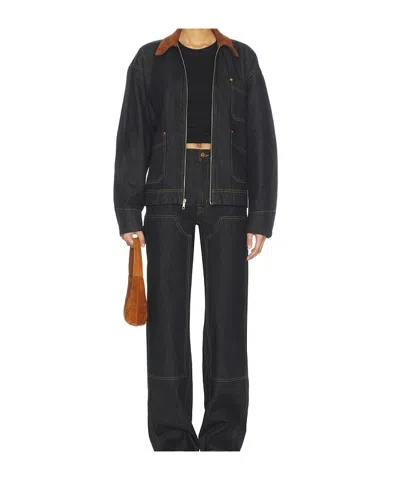 Slvrlake Casey Square Worker Jacket Empty Sky In Black