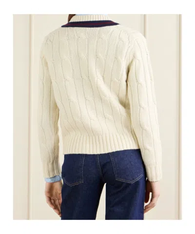 Nili Lotan Fabiana Striped Cable-knit Wool Sweater In White