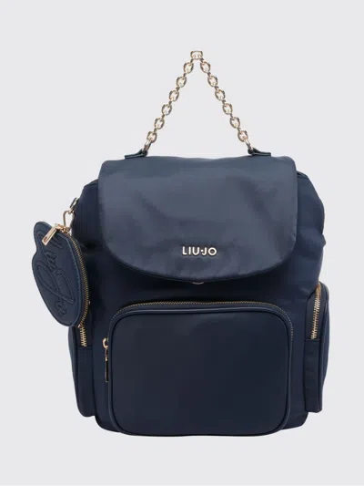 Liu •jo Logo Push-lock Backpack In Purple