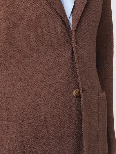 Lardini Man Knitted Jacket In Brown