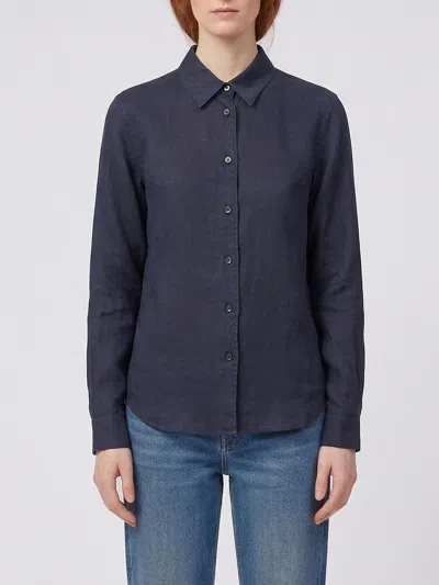 Aspesi Long-sleeved Buttoned Shirt In Blue