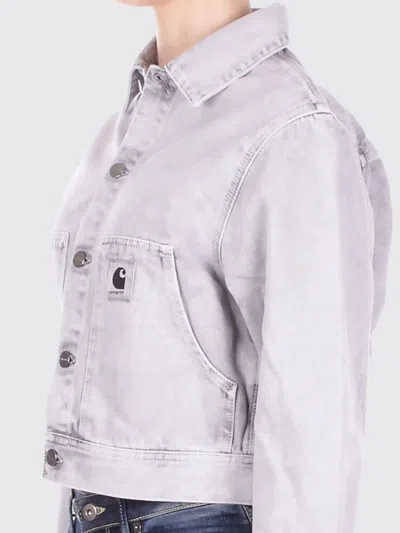 Carhartt Arca Buttoned Pocket Denim Jacket In Gray